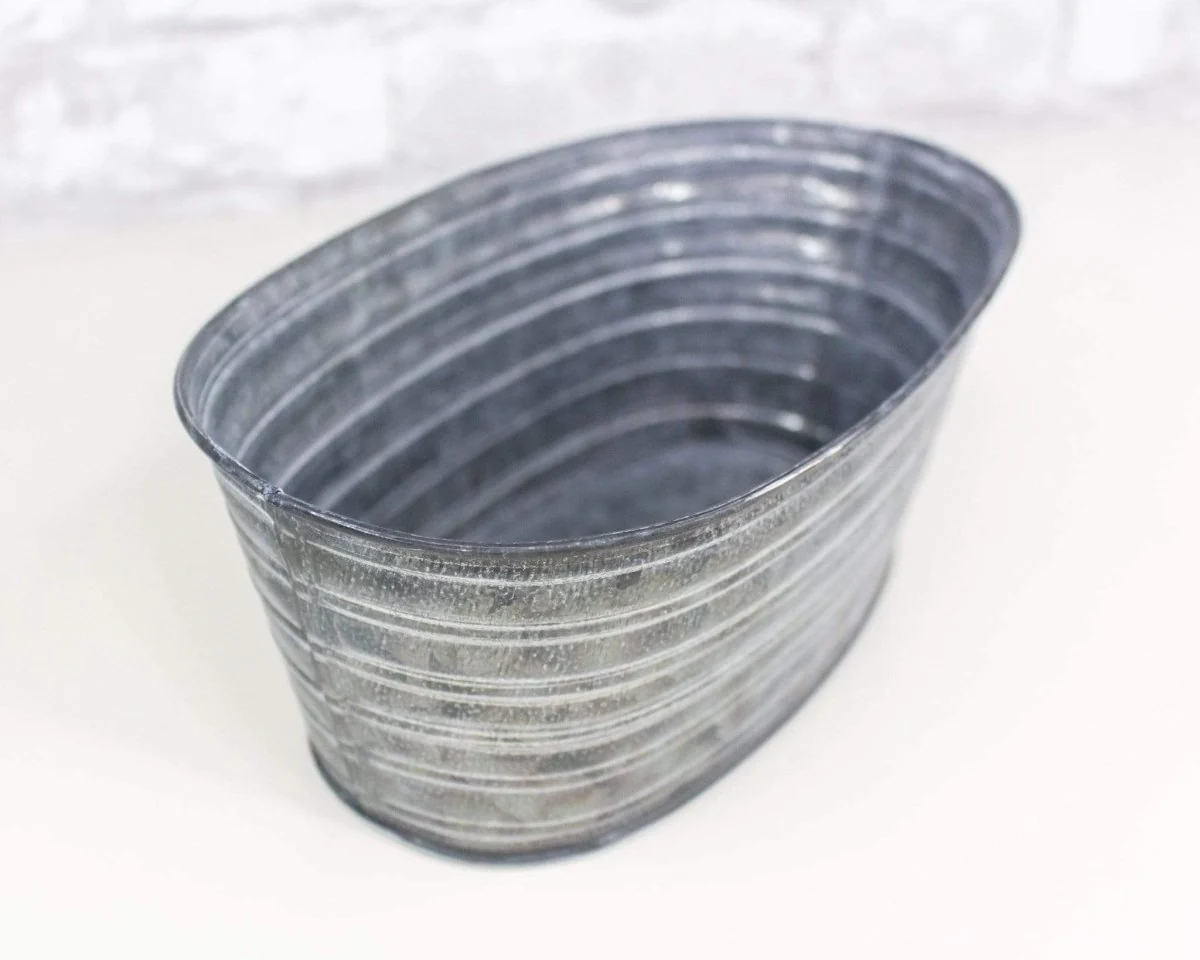 Tin Oval Tub - Galvanized - Image 3