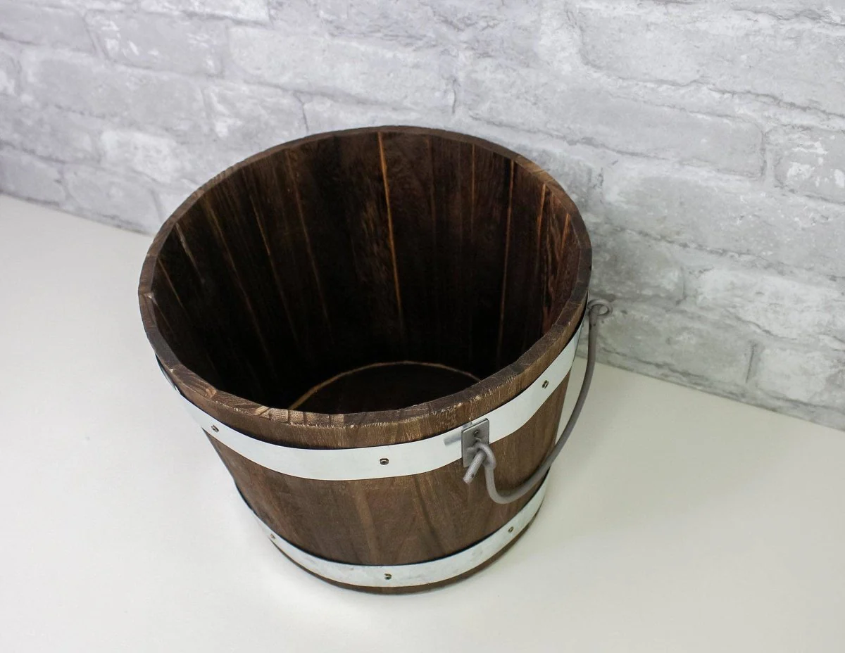 Wood Barrel Planter - Image 3